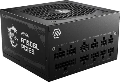 Блок питания MSI MAG A750GL PCIE5, 750Вт, 80+ Gold, ATX 3.1