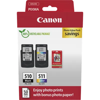 Набор картриджей Canon PG-510/CL-511 Multipack, черный + цветной, 2 шт