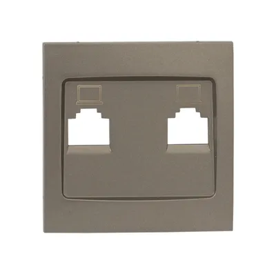 Лицевая панель EKF ESK02-L-035-40, розетка RJ-45, 2-местная, кашемир