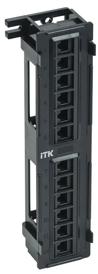Патч-панель ITK PP12-C6U-D05, Cat.6 UTP, 12 портов RJ45, настенная