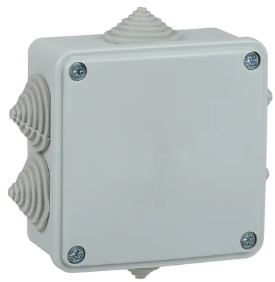 Коробка распаячная IEK UKO11-100-100-045-K41-44, 100×100×45мм, IP44, 6 вводов
