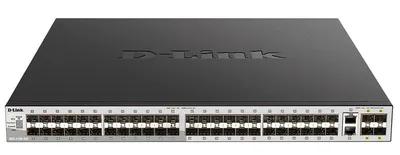 Коммутатор D-Link DGS-3130-54S/B1A, управляемый L3, 48×1000Base-X SFP, 2×10GBase-T, 4×SFP+