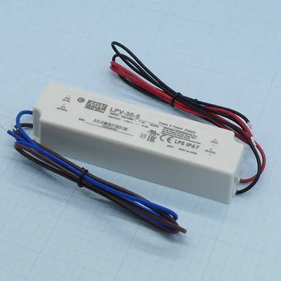 Преобразователь AC/DC Mean Well LPV-35-5, 30Вт, IP67, 5В/6А