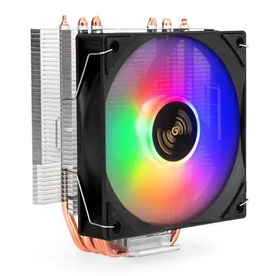 Кулер ExeGate Wizard EXX400V3-PWM.FRGB, башня, 4 тепл.трубки, 120 мм, TDP 140 Вт