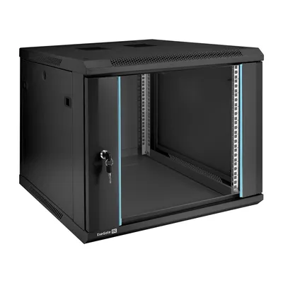 Шкаф телекоммуникационный ExeGate EC-WM-9U.600.G.BLACK, 19", 9U, 600×600×500 мм