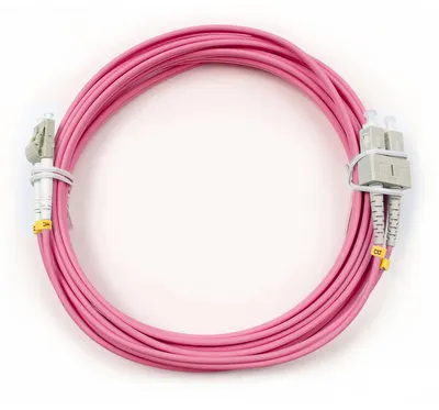 Патч-корд оптический Cabeus FOP-50-OM4-LC-SC-5m, Duplex OM4 50/125, LC-SC, 5м