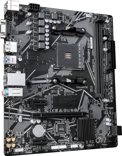 Материнская плата Gigabyte A520M S2HP, AM4, AMD A520, 2×DDR4, microATX