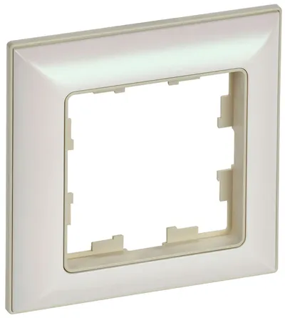 Рамка IEK BRITE DECOR BR-M12-12-1-K10, 1-местная, IP20, бежевый/жемчуг