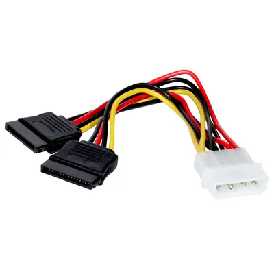 Кабель питания ExeGate EX138935RUS, Molex 4pin — 2×SATA, 0,15 м