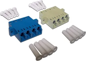 Адаптер оптический Lanmaster LAN-4LCS-AM-APC, LC/APC Quadro, зелёный