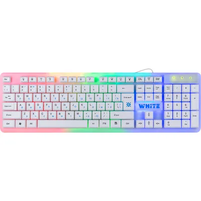 Клавиатура Defender White GK-172 RU, проводная USB, 104 кнопки, подсветка