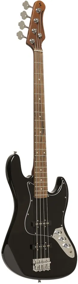 Бас-гитара STAGG SBJ-30 BLK, 4 струны, форма Jazz Bass, 20 ладов, мензура 867 мм, чёрный