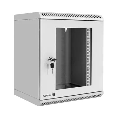 Шкаф телекоммуникационный ExeGate EC-WM-9U.310.G.GREY, 10", 9U, настенный, IP23
