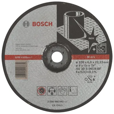 Обдирочный круг Bosch Expert for Inox 2.608.600.541, 230×6×22.23 мм
