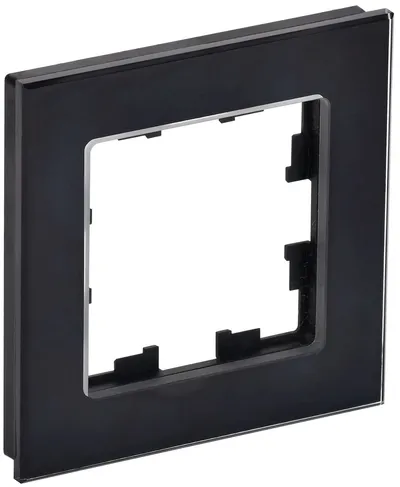 Рамка IEK BRITE BR-M12-G-K02, 1-местная, черное стекло