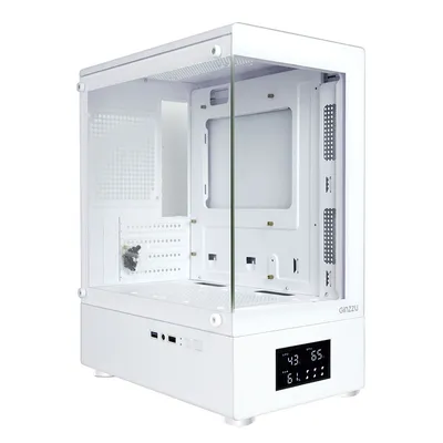 Корпус Ginzzu RX450D, mATX, с ЖК-дисплеем, белый