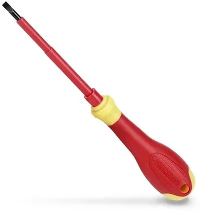 Отвертка WorkPro WP341004, диэлектрическая шлицевая, 0.8×4.0×100мм