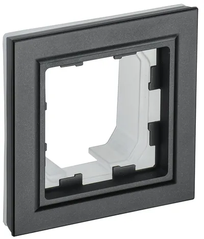 Рамка ИЭК BRITE РУ-1-БрЧ-44, 1-местная, IP44, чёрная