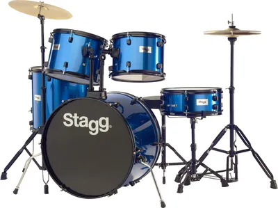 Барабанная установка STAGG TIM122B BL, акустическая, 5 барабанов, синяя