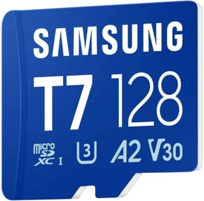 Карта памяти Samsung T7 MB-MB128T/WW, microSDXC 128 ГБ, UHS-I U3 A2 V30