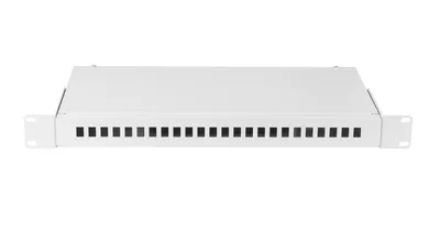 Оптический кросс NIKOMAX ESSENTIAL NMF-RP24SC-WS-ES-1U-GY, 19", 1U, до 24×SC, неукомплектованный
