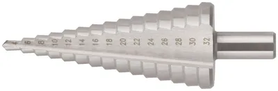 Сверло ступенчатое FIT 36405, HSS Р6М5, 15 ступеней, 4–32 мм