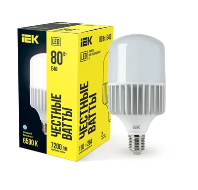 Лампа светодиодная IEK LLE-HP-80-230-65-E40, 80 Вт, 230 В, 6500К, E40
