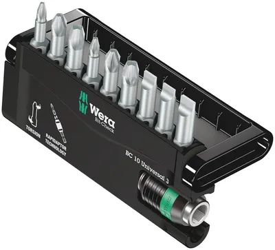 Набор бит WERA Bit-Check 10 Universal 3 WE-056375, 10 предметов, 1/4"