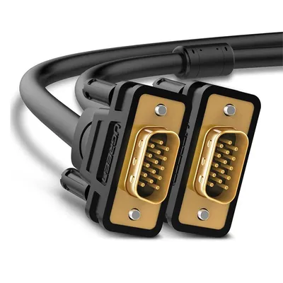 Кабель UGREEN VG101 VGA to VGA, 1 м, VGA (D-Sub) штыревой — VGA (D-Sub) штыревой