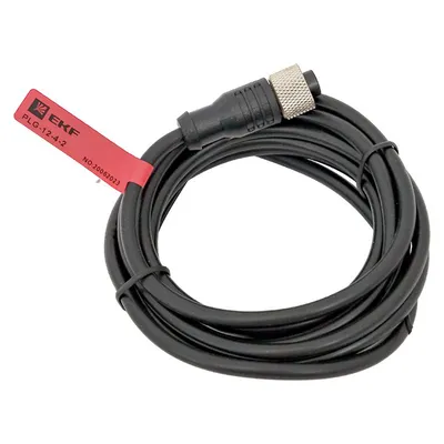 Кабель-разъем EKF PLG-12-4-2, M12, 4-PIN, прямой