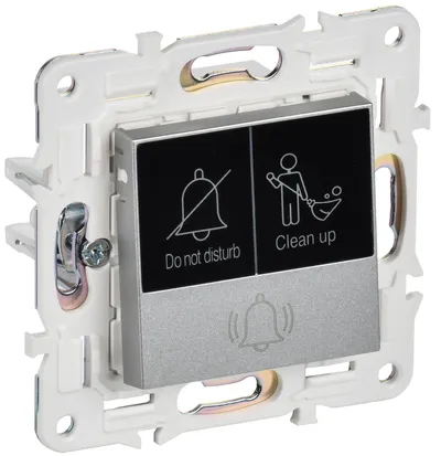 Кнопка звонка IEK SKANDY SK-V17S SK-V14-2-10-K23, с индикацией, 10А, серебряный
