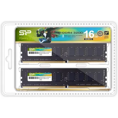 Модуль памяти Silicon Power SP016GBLFU320X22, DDR4 DIMM, 16 ГБ (2×8 ГБ), 3200 МГц