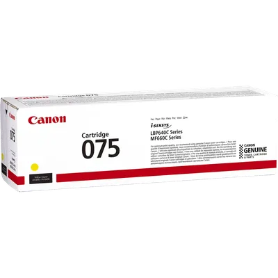 Картридж Canon 075Y (CRG-075 Y), жёлтый, 1300 страниц, для i-SENSYS