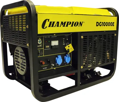 Дизельный генератор Champion DG10000E, 10/11 кВт, 220 В, 25 л, электростарт