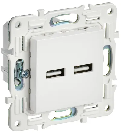 Розетка USB IEK SKANDY SK-U21-D31-K01, USB A+A, 3.1 А, 5 В, белая