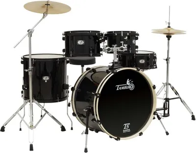 Барабанная установка TAMBURO TB T5P20DARK, 5 барабанов, бочка 22", томы 10"/12"/16", малый 14×5.5, чёрная фурнитура