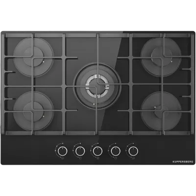Варочная поверхность Kuppersberg TG 72 B, газ, 73см, 5 конфорок, черное стекло