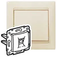 Розетка телефонная IEK VALENA 695622, RJ-11, Cat.3, 1 пост, слоновая кость