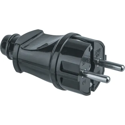 Вилка Navigator 61360, NCA-PL02-16A-E-BL, прямая, с заземлением, черная