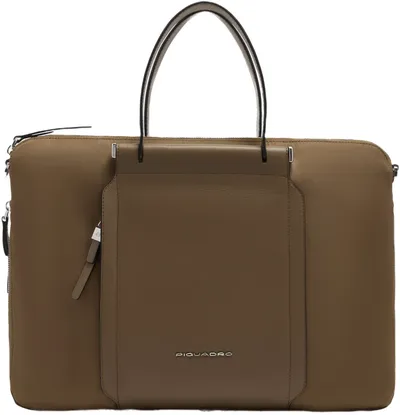 Деловая сумка PIQUADRO Lyra CA4021W92T/M, для ноутбука 15.6", нейлон/натуральная кожа, коричневая