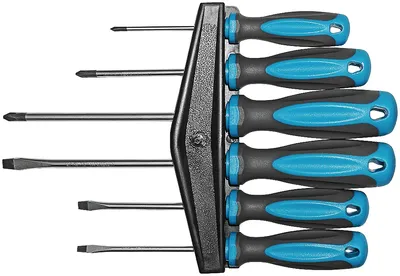 Набор отвёрток FIT 53900М «Техник», 6 шт., PH0/PH1/PH2 + SL4/SL5/SL6, CrV