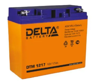Аккумулятор DELTA DTM 1217, 12 В, 17 А·ч, AGM, 181×77×167 мм