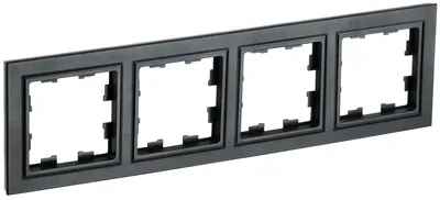 Рамка IEK BRITE BR-M42-K02, 4 поста, чёрная, IP20