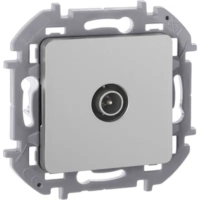 Розетка TV проходная IEK INSPIRIA 673862, 5–862 МГц, алюминий