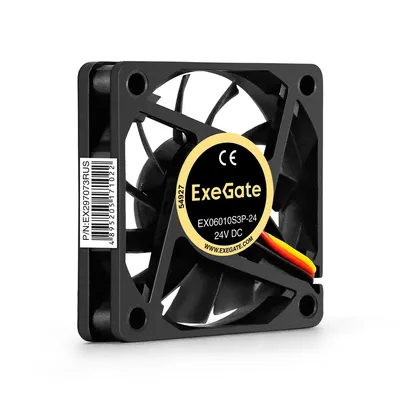 Вентилятор ExeGate EX06010S3P-24, 60x60x10 мм, 24 В, 3000 об/мин, 3-pin
