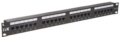 Патч-панель ITK PP24-1UC5EU-D05, 19" 1U, 24 порта RJ45, кат.5e UTP