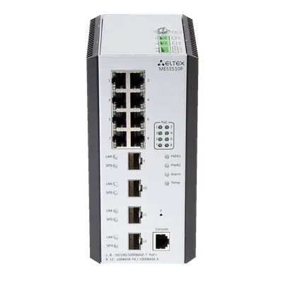 Коммутатор ELTEX MES3510P, L3, 8×PoE+, 4×SFP