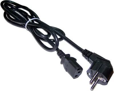 Шнур питания LANMASTER LAN-PP13/SHA-1.0-BK, C13 угловой — Schuko, 10 А, 1 м