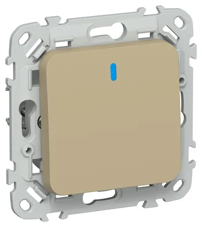 Выключатель IEK FLITE ВС61-1-1-ФлХ, 1-клавишный проходной, 10 А, IP20, хаки