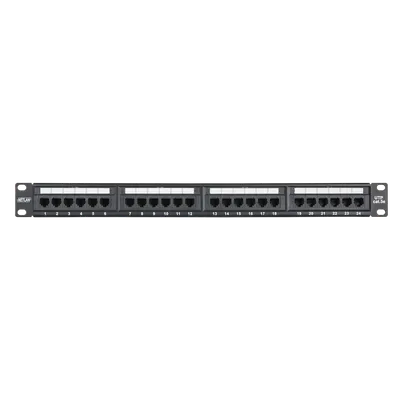 Патч-панель NETLAN EC-URP-24-UD2, 19", 1U, 24 порта кат.5e, неэкранированная